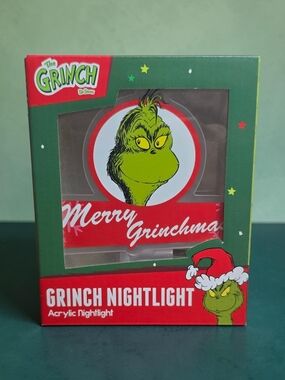 Dr. Seuss The Grinch Merry Grinchmas Acrylic Night Light NIB